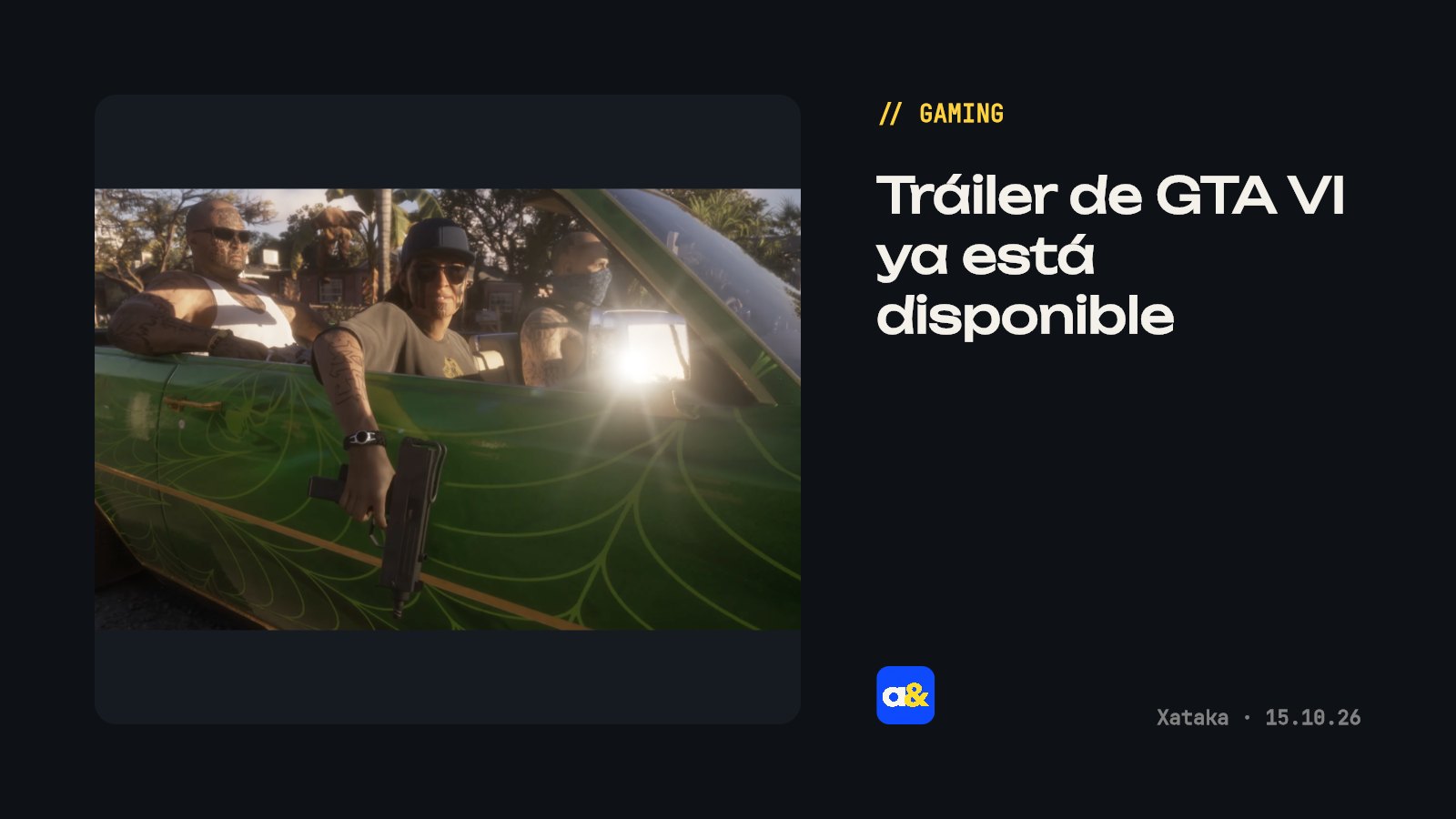 Lanzamiento del tráiler de GTA VI