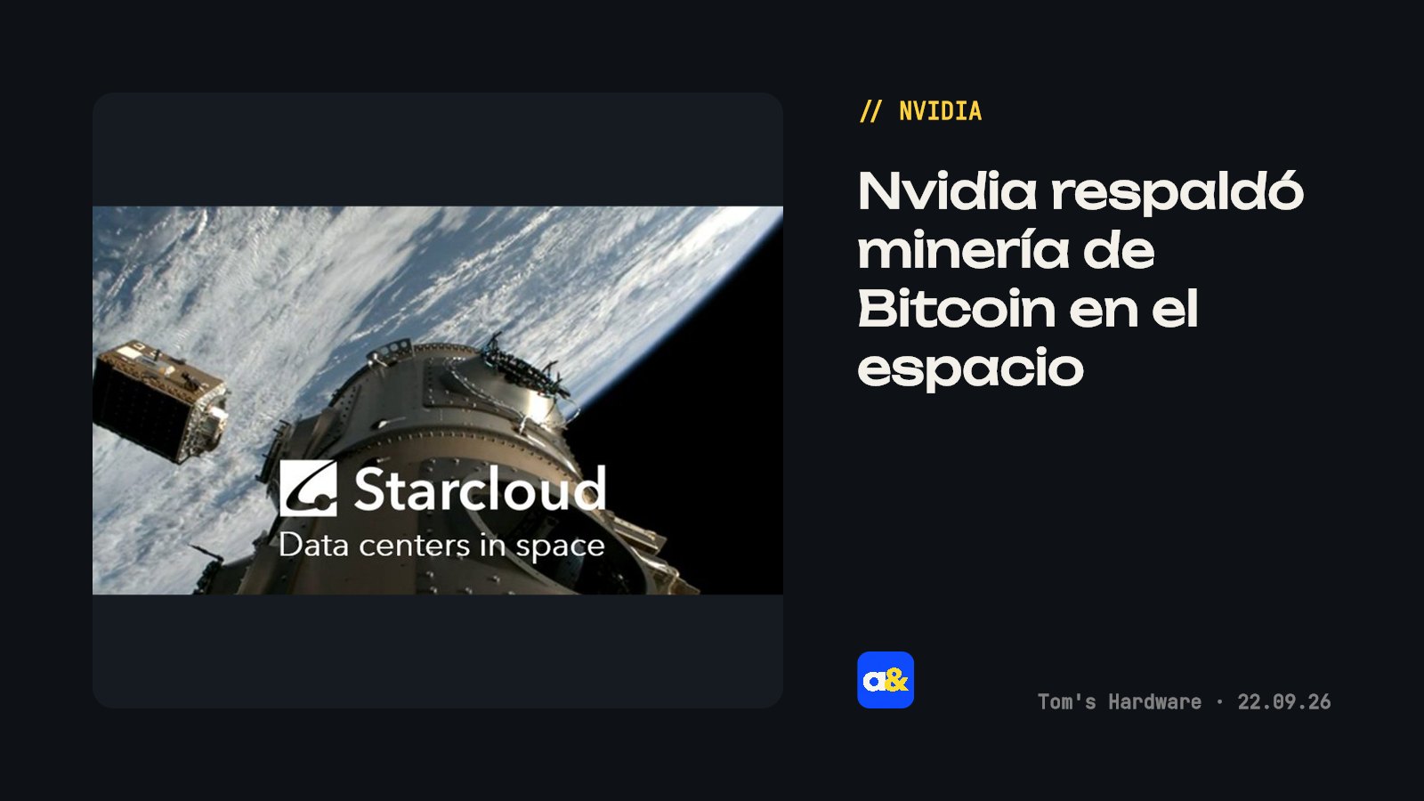 Nvidia respaldará minería de Bitcoin en espacio